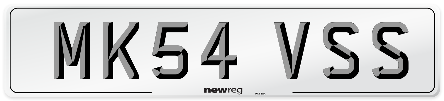 MK54 VSS Number Plate from New Reg
